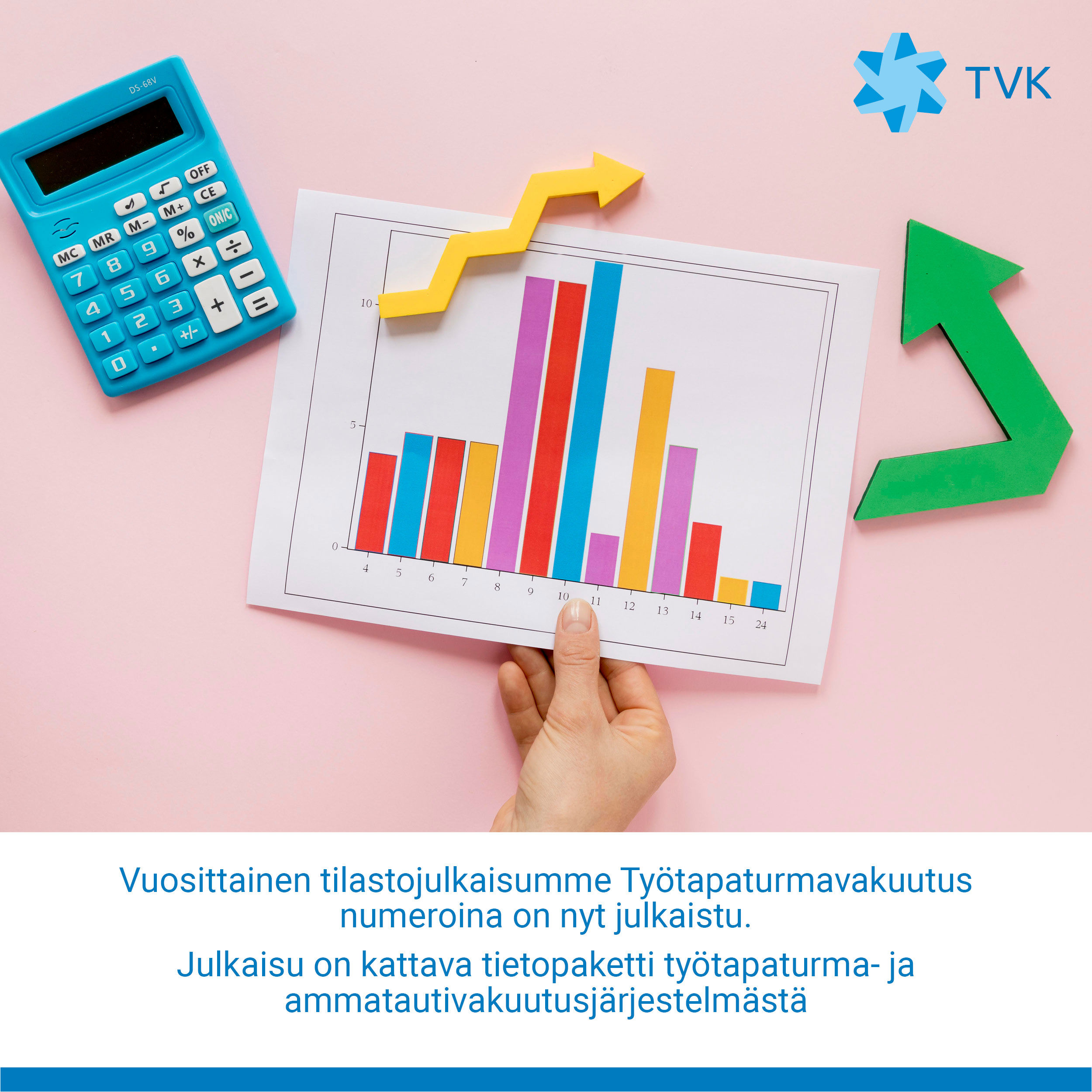 Vuosittainen tilastojulkaisumme Työtapaturmavakuutus numeroina on nyt julkaistu. Julkaisu on kattava tietopaketti työtapaturma- ja ammattitautivakuutusjärjestelmästä.